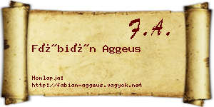 Fábián Aggeus névjegykártya