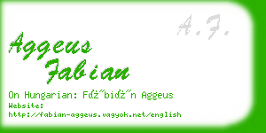 aggeus fabian business card
